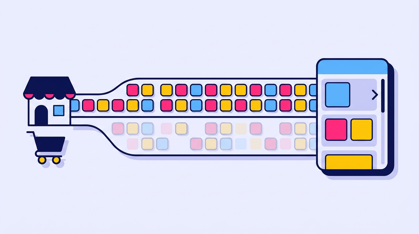 Complete conversion data flowing from a Shopify store to Meta, with a faded lane showing the conversions browser pixels miss