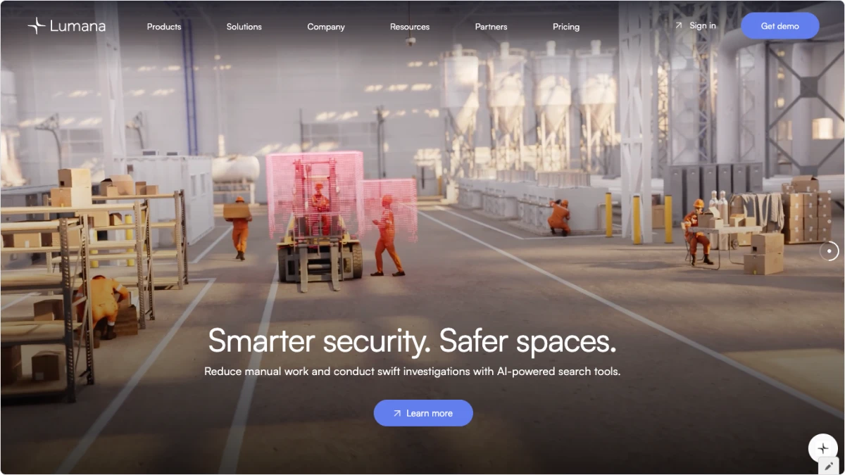 A warehouse floor with several workers and a forklift.
