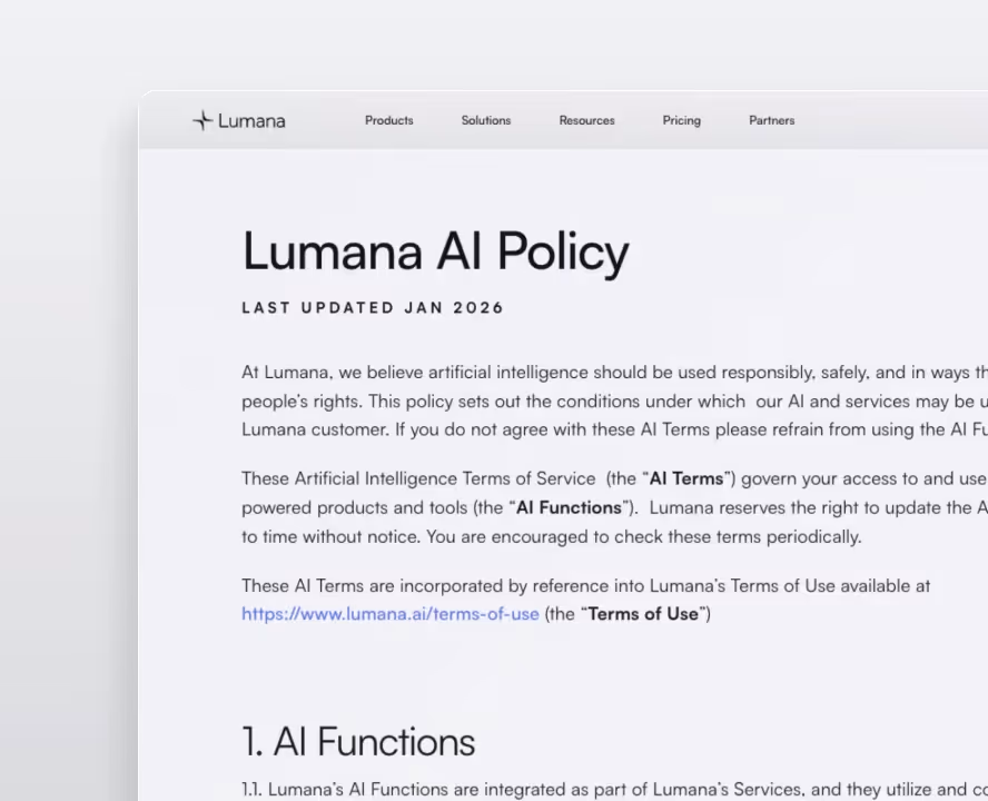 Innovation Meets Responsibility: Why We’re Setting a New Standard with Lumana’s AI Policy