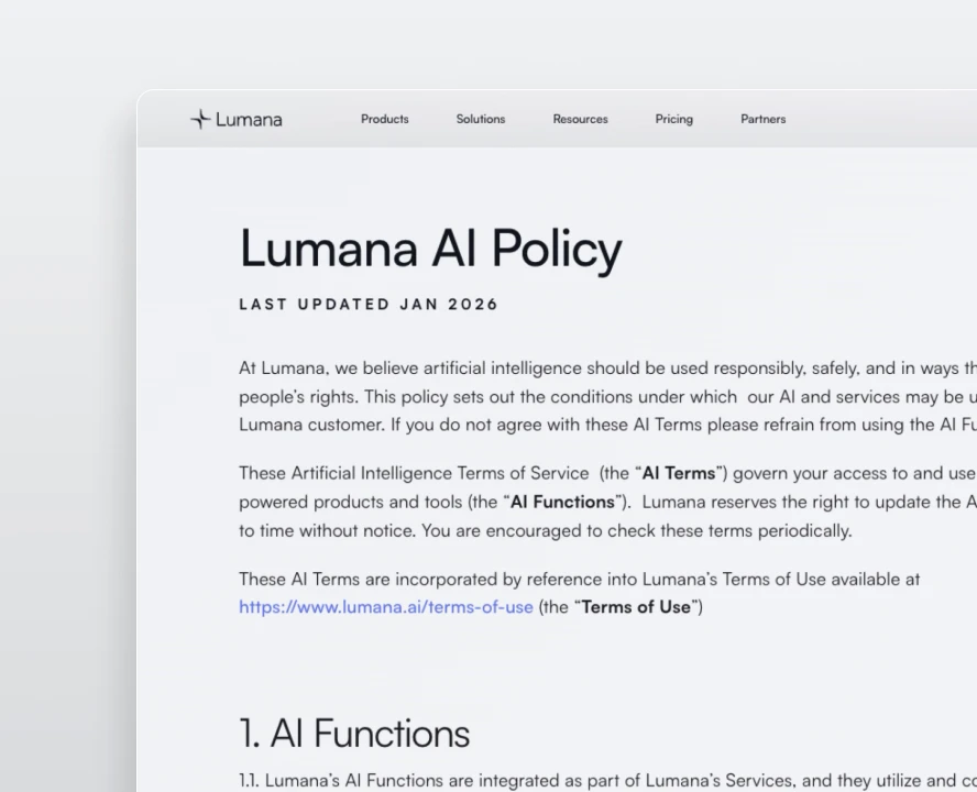 Innovation Meets Responsibility: Why We’re Setting a New Standard with Lumana’s AI Policy