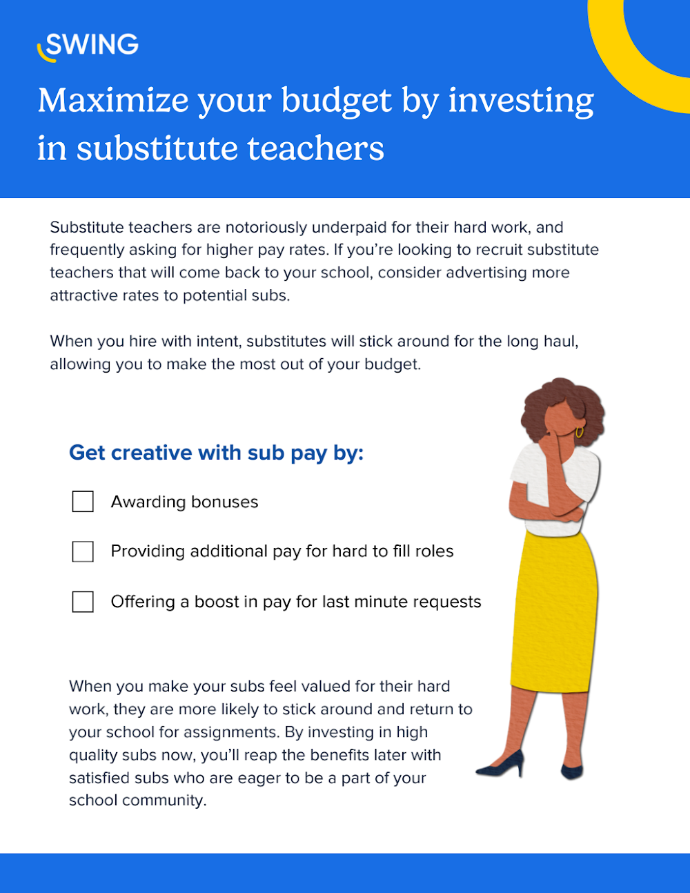 One-pager on investing in substitute teachers