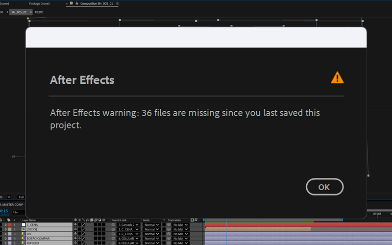 Archivos rotos en After Effects