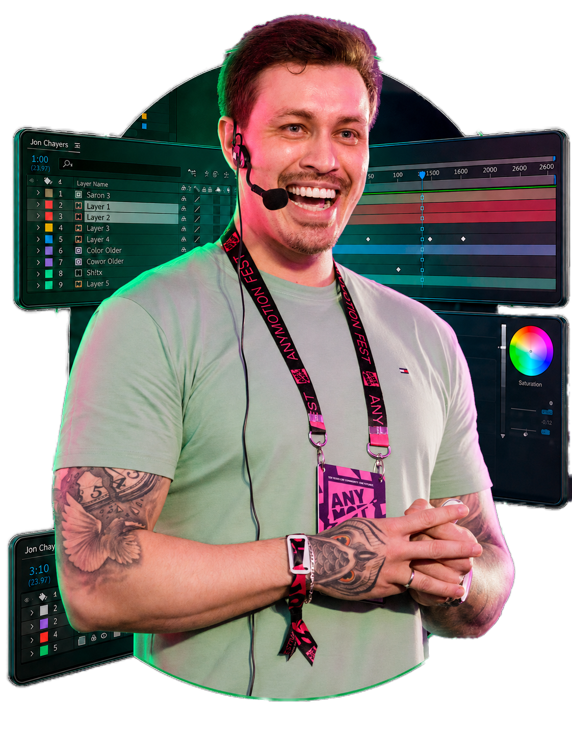 Tiago Castro, director de animación y motion designer, en su ambiente de trabajo