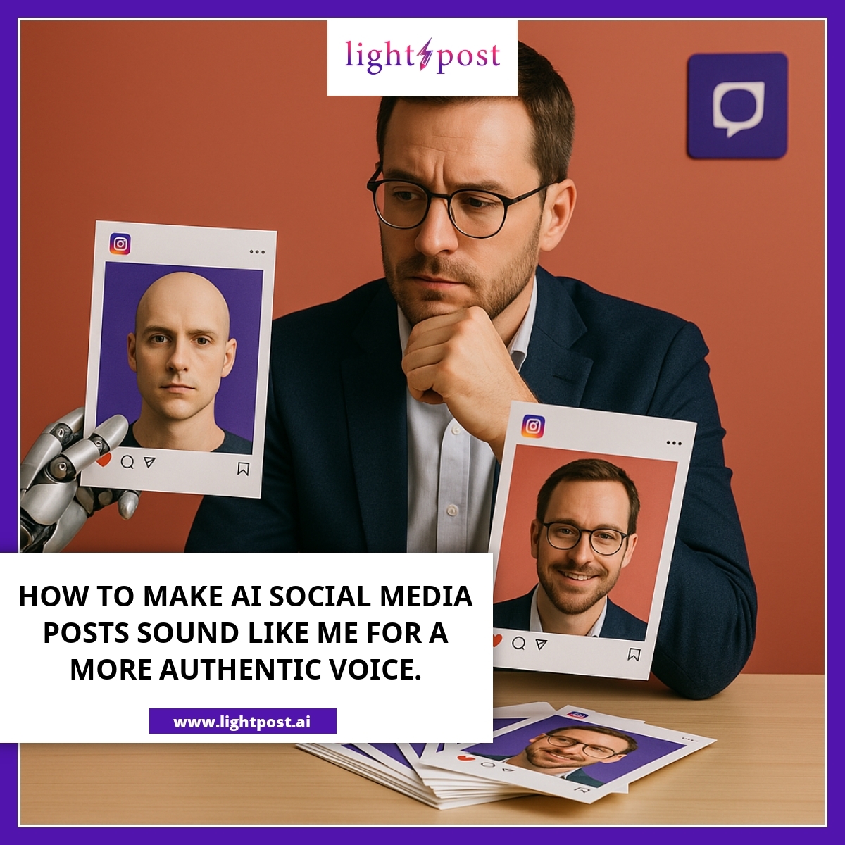 how to make ai social media posts sound like me