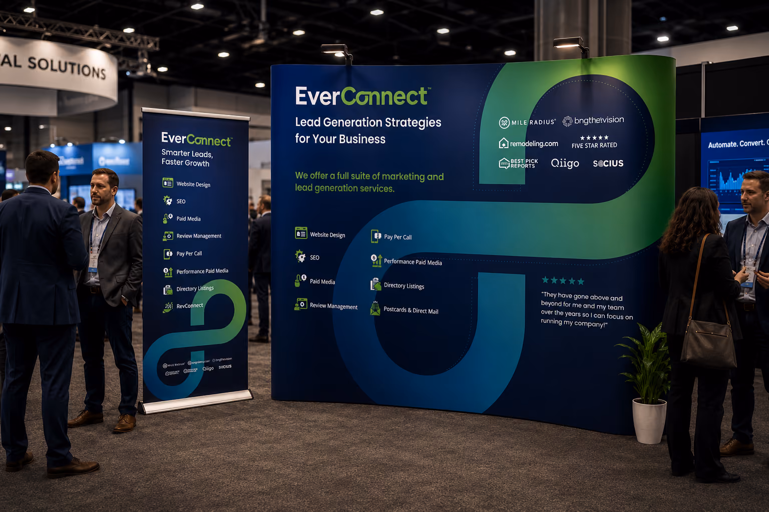 An EverConnect Trade show Experiential backdrop and pop-up