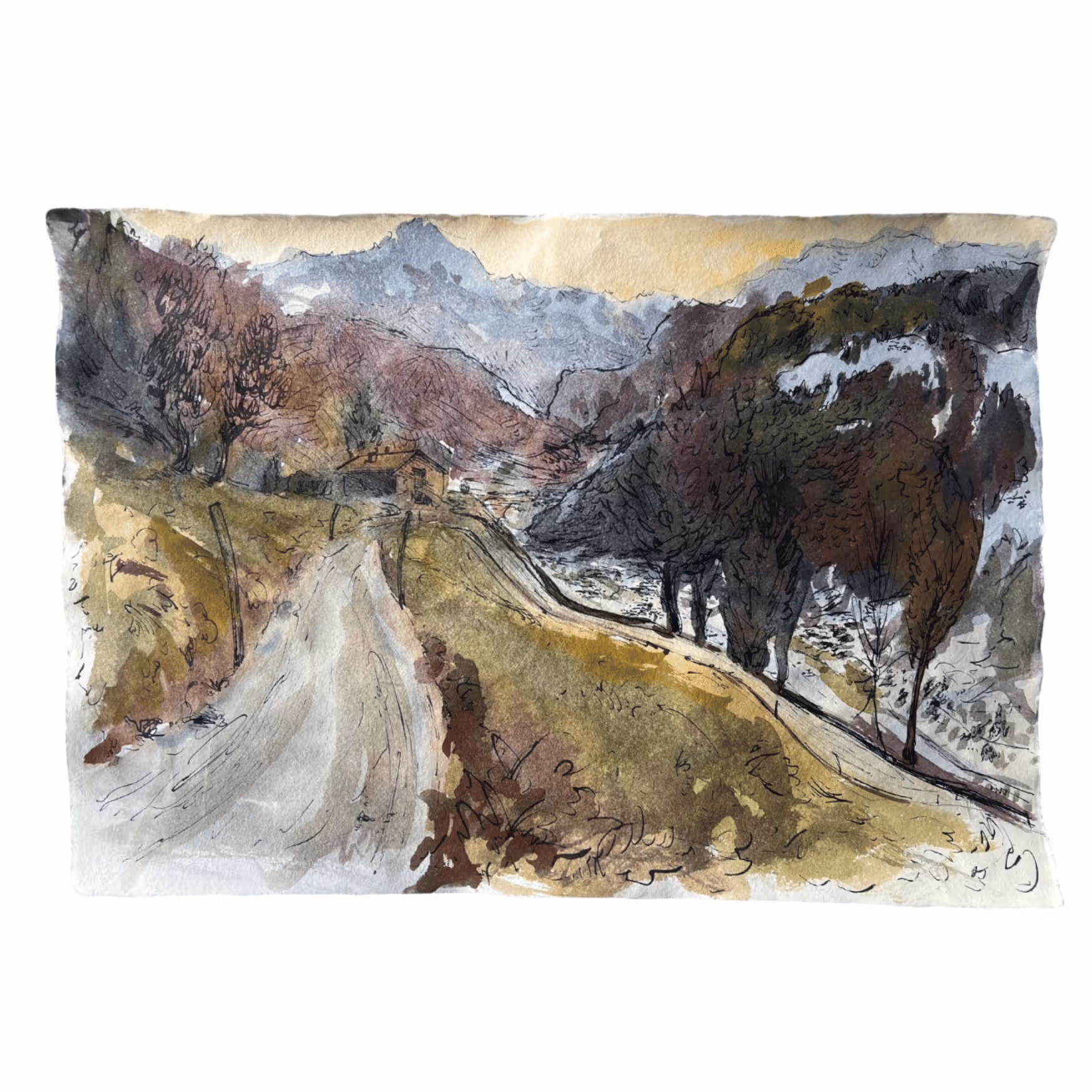 Painting Art by Yves Michael - a man sitting on a chair sunken in thought