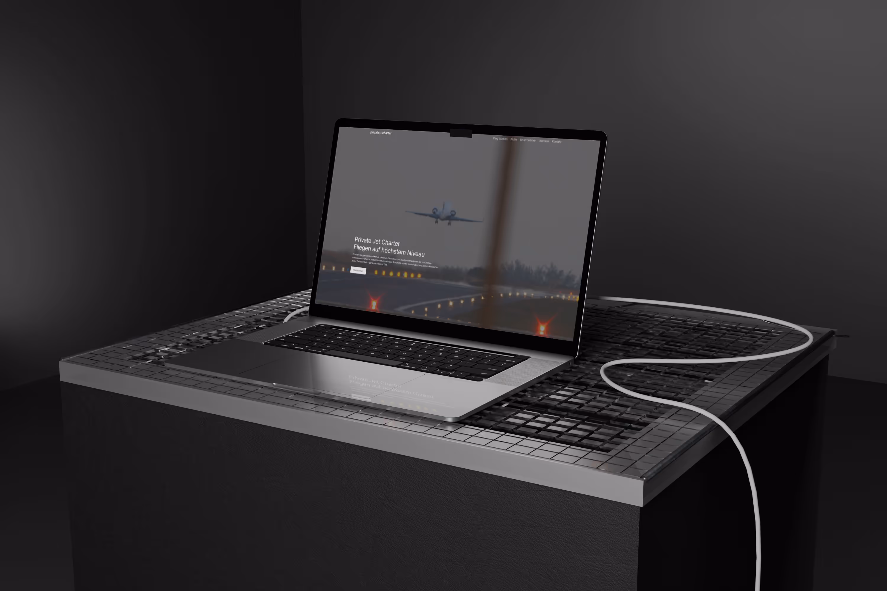 Website Mockup für ein Air-Charter Unternehmen