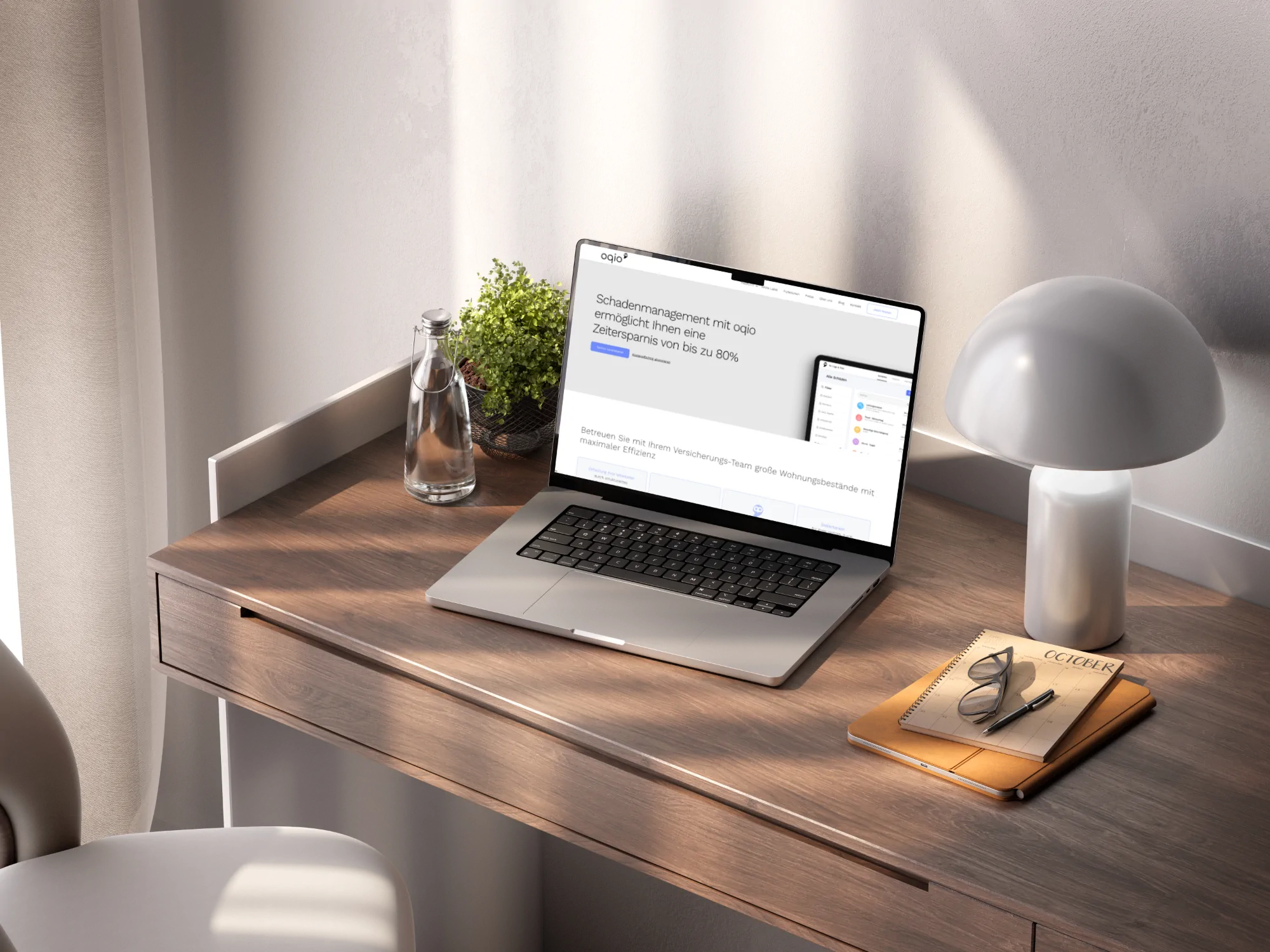Website Mockup für die oqio