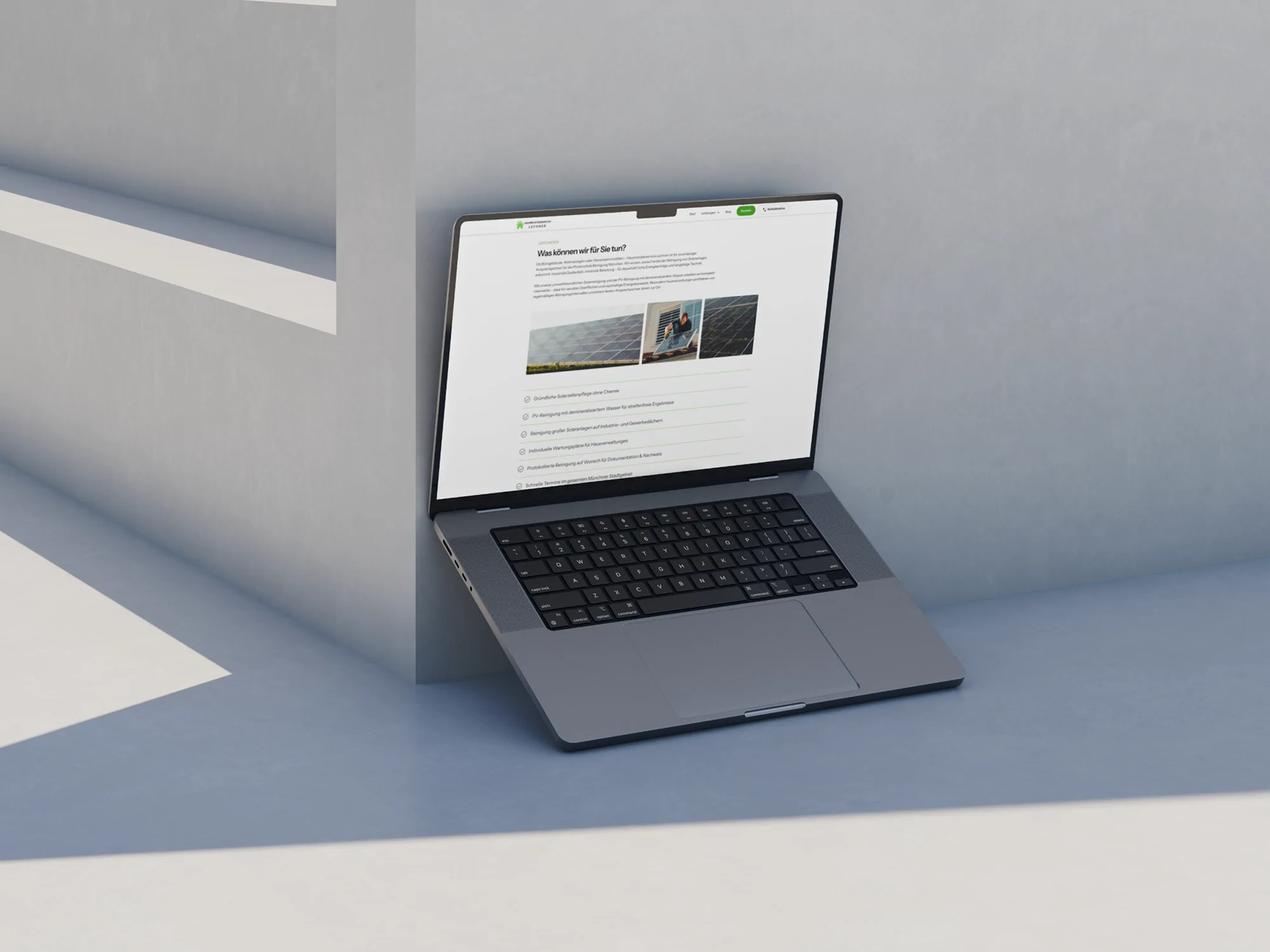 Website Mockup für Hausmeisterservice Lechner