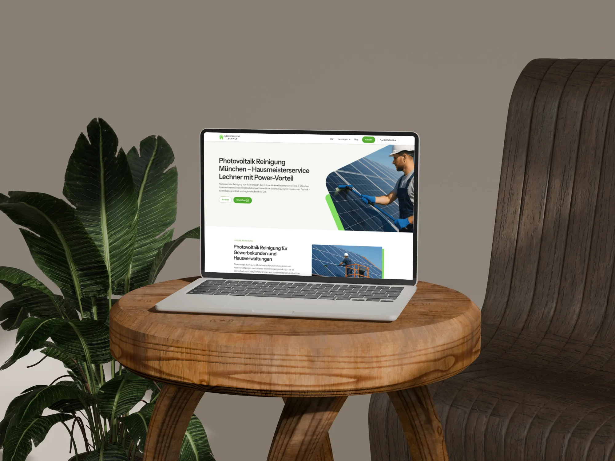 Website Mockup für Hausmeisterservice Lechner