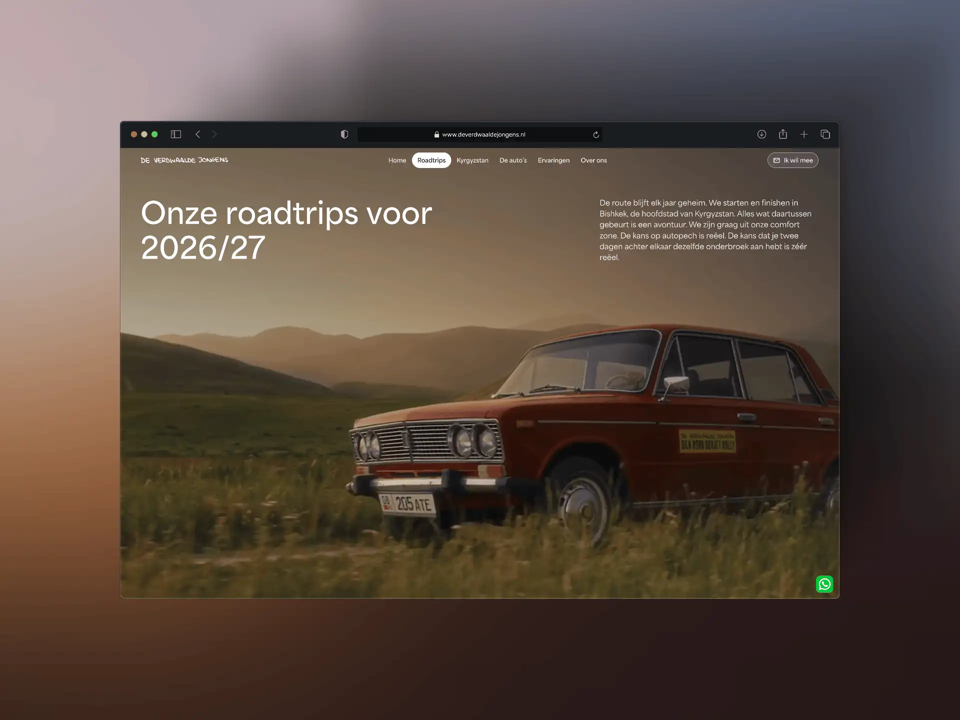 Mockup of the website "Nomadic Road" created by Skiaaa studio
