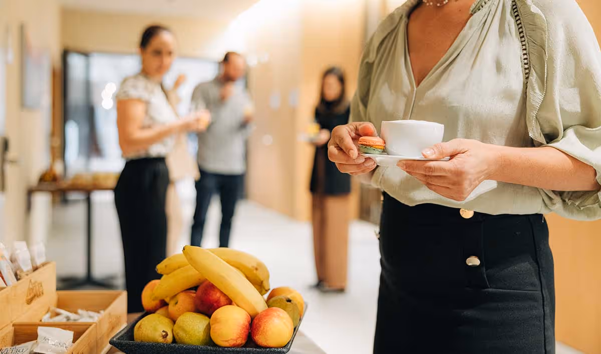 Fruit bowl and coffee available for seminar guests