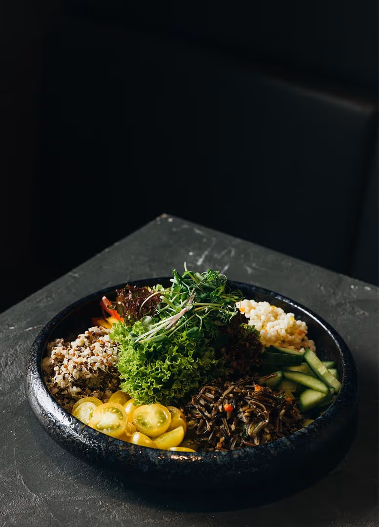Ein veganes Gericht des Restaurant im Deltapark Vitalresort