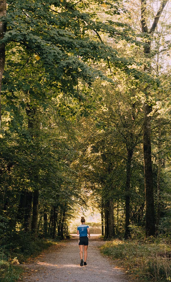Runner in the forest nature reserve of the Deltapark Vitalresort