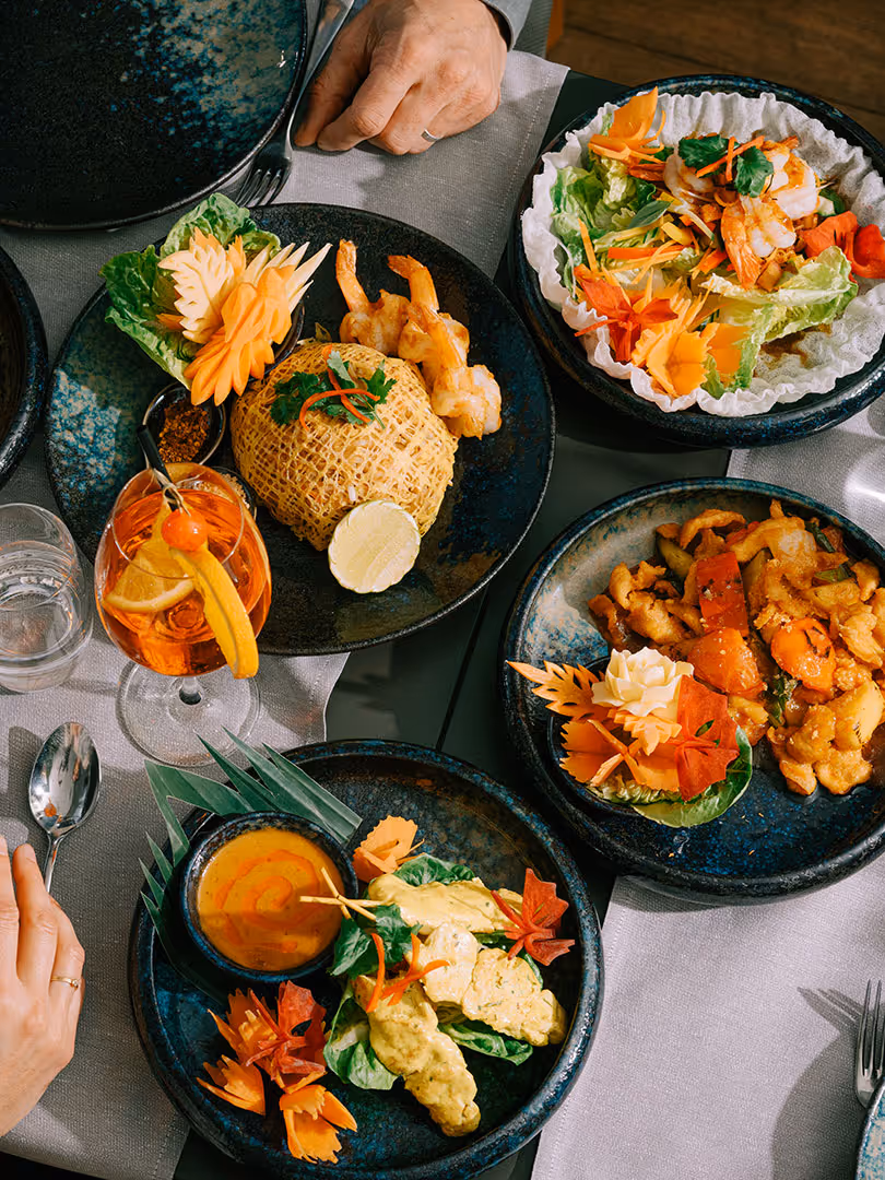 Selection of Thai dishes at the Deltaverde Thai Cuisine restaurant at the Deltapark Vitalresort