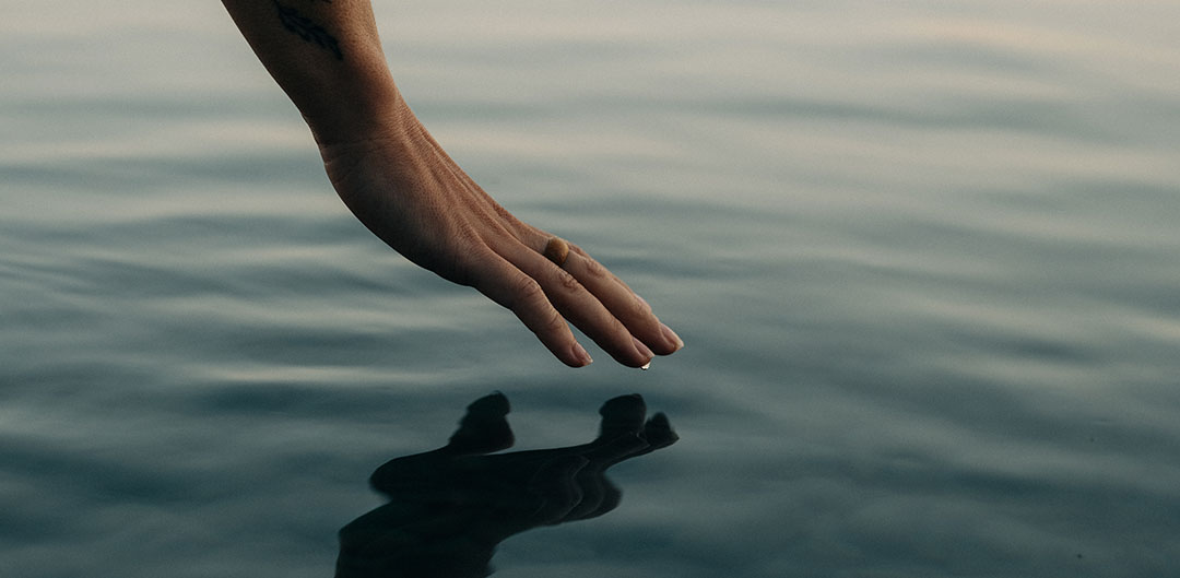 Hand water feature in Lake Thun