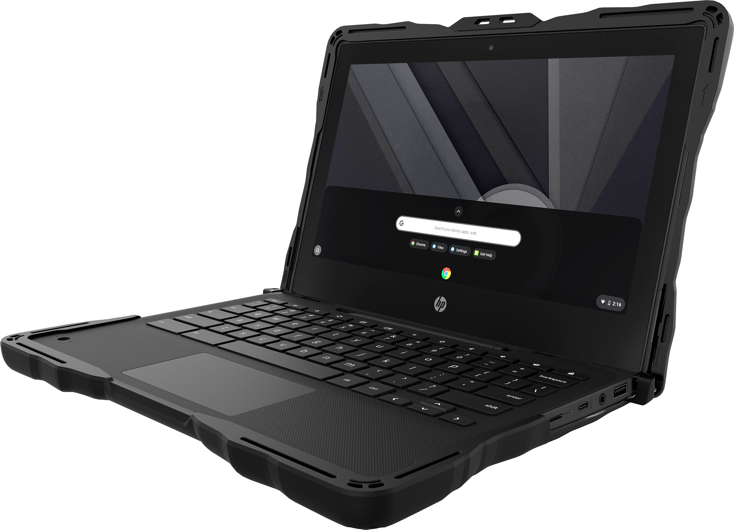 Inside hero of an opened device with case