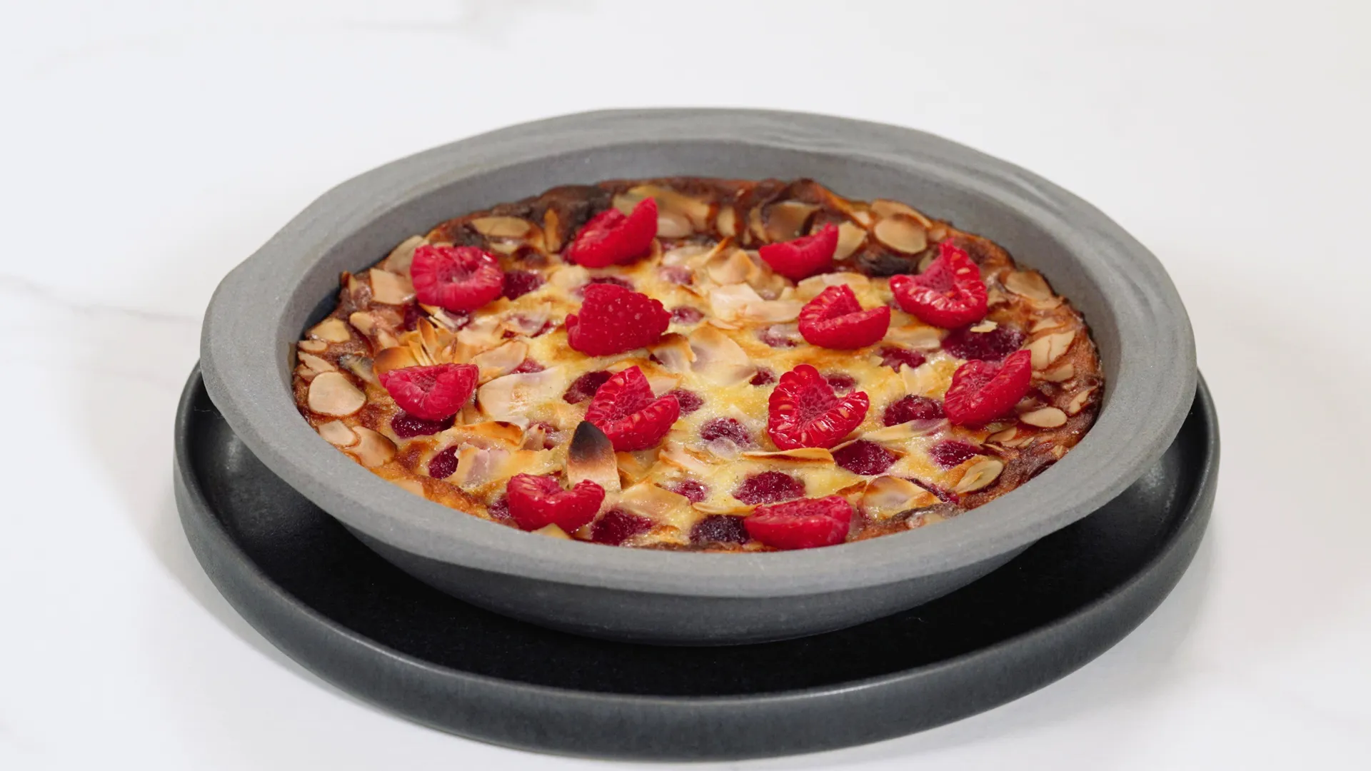 Raspberry clafoutis