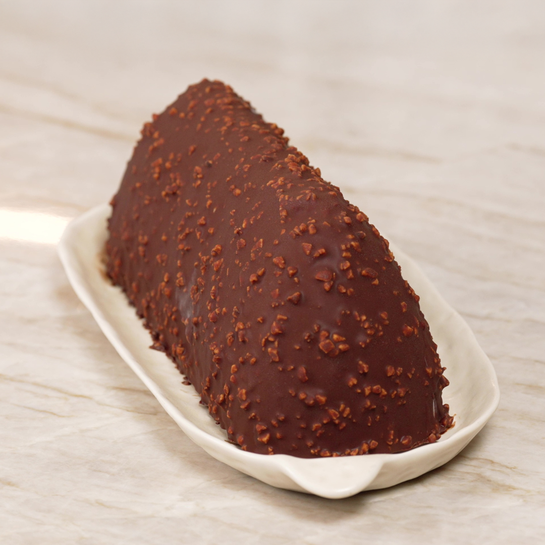 Frozen rocher yule log