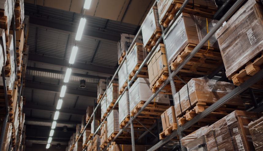 A warehouse full of pallets and boxes