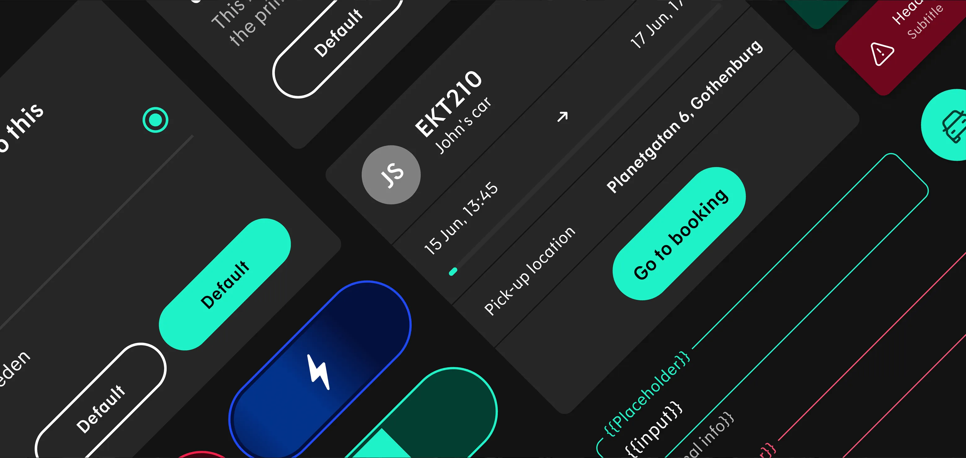 An overview of several components used in the Lynk & Co app.