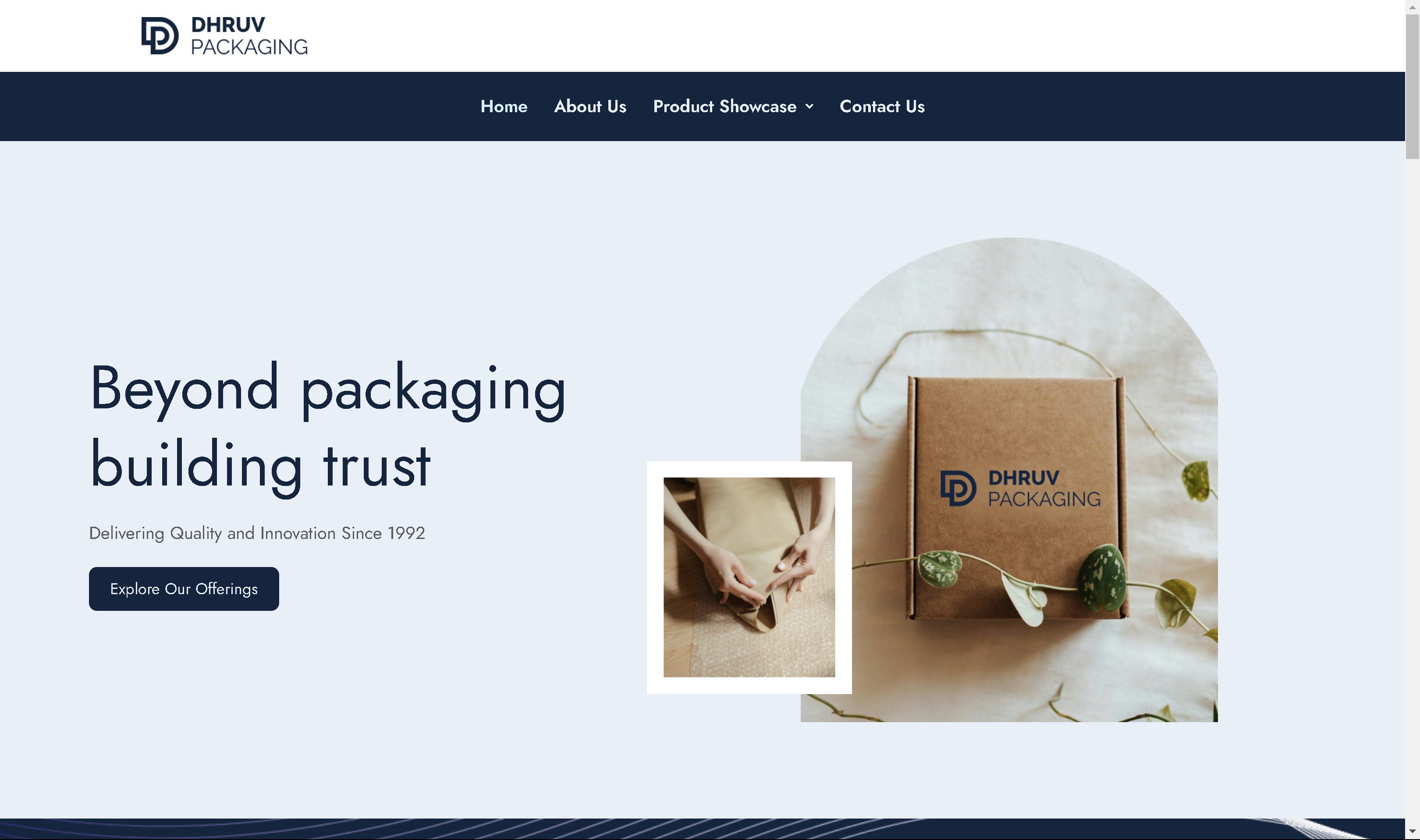 New Dhruv Packaging Website
