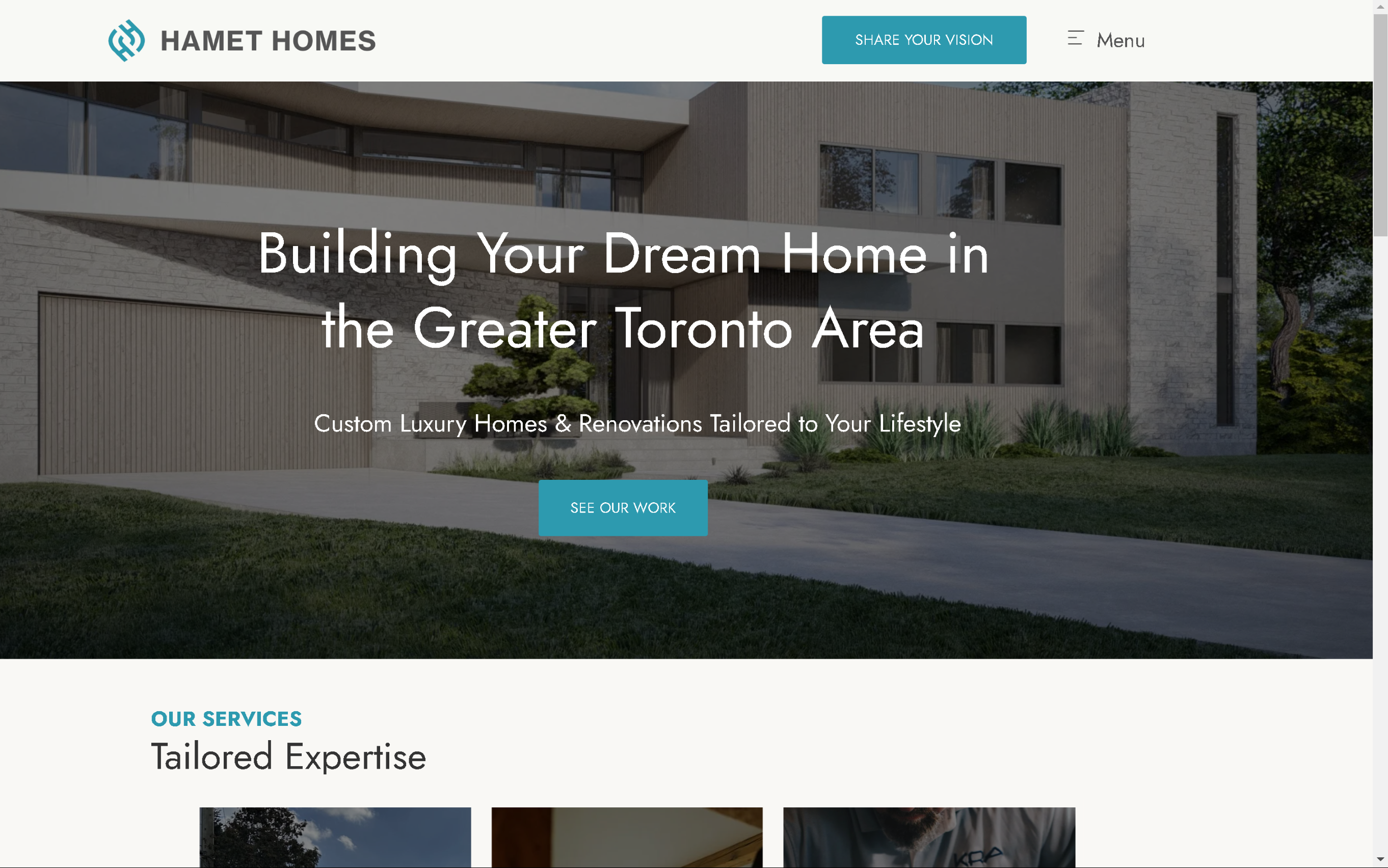 New Hamet Homes website