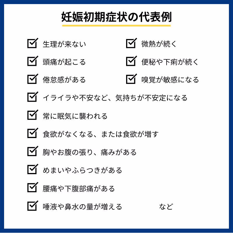 妊娠初期症状の代表例