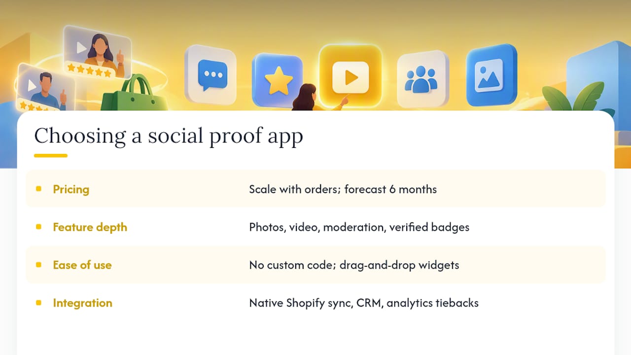How Do You Choose the Best Social Proof App for Shopify? — overview diagram