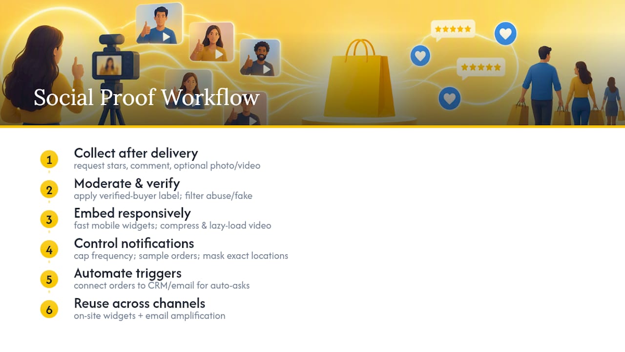 Social proof collection workflow diagram
