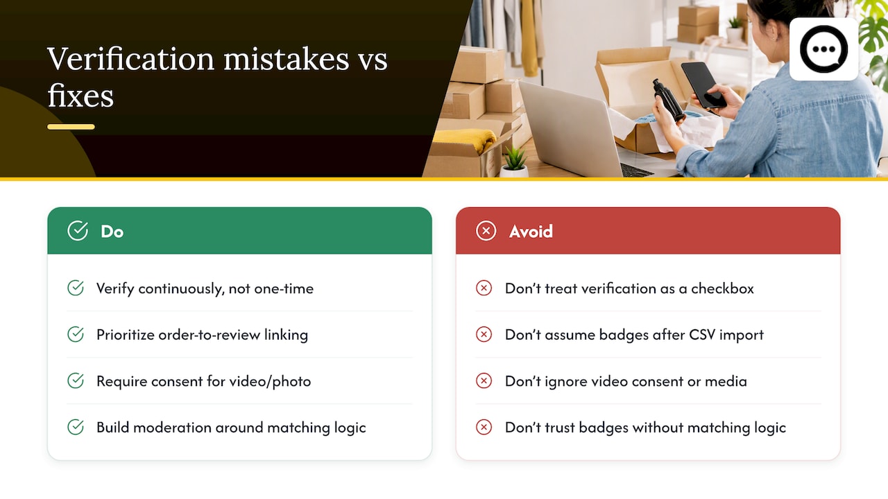 Where store owners get review verification wrong — overview diagram