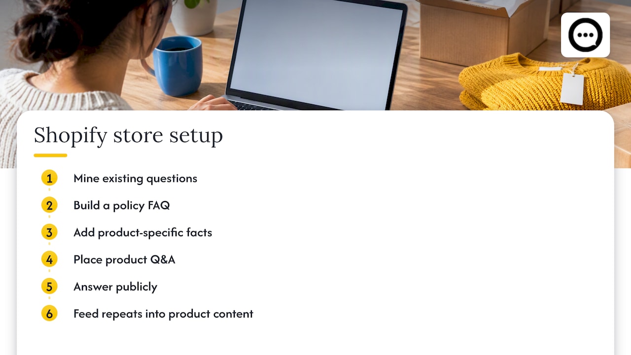Six steps for setting up Shopify FAQ and QA