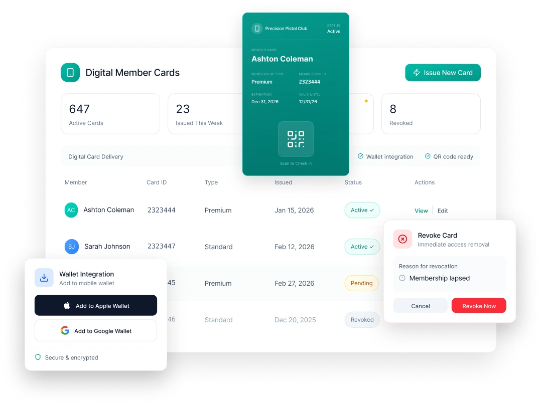 Digital membership cards for shooting clubs — SquadSpot