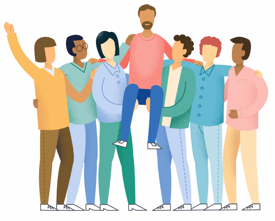 Illustration of a group of people celebrating