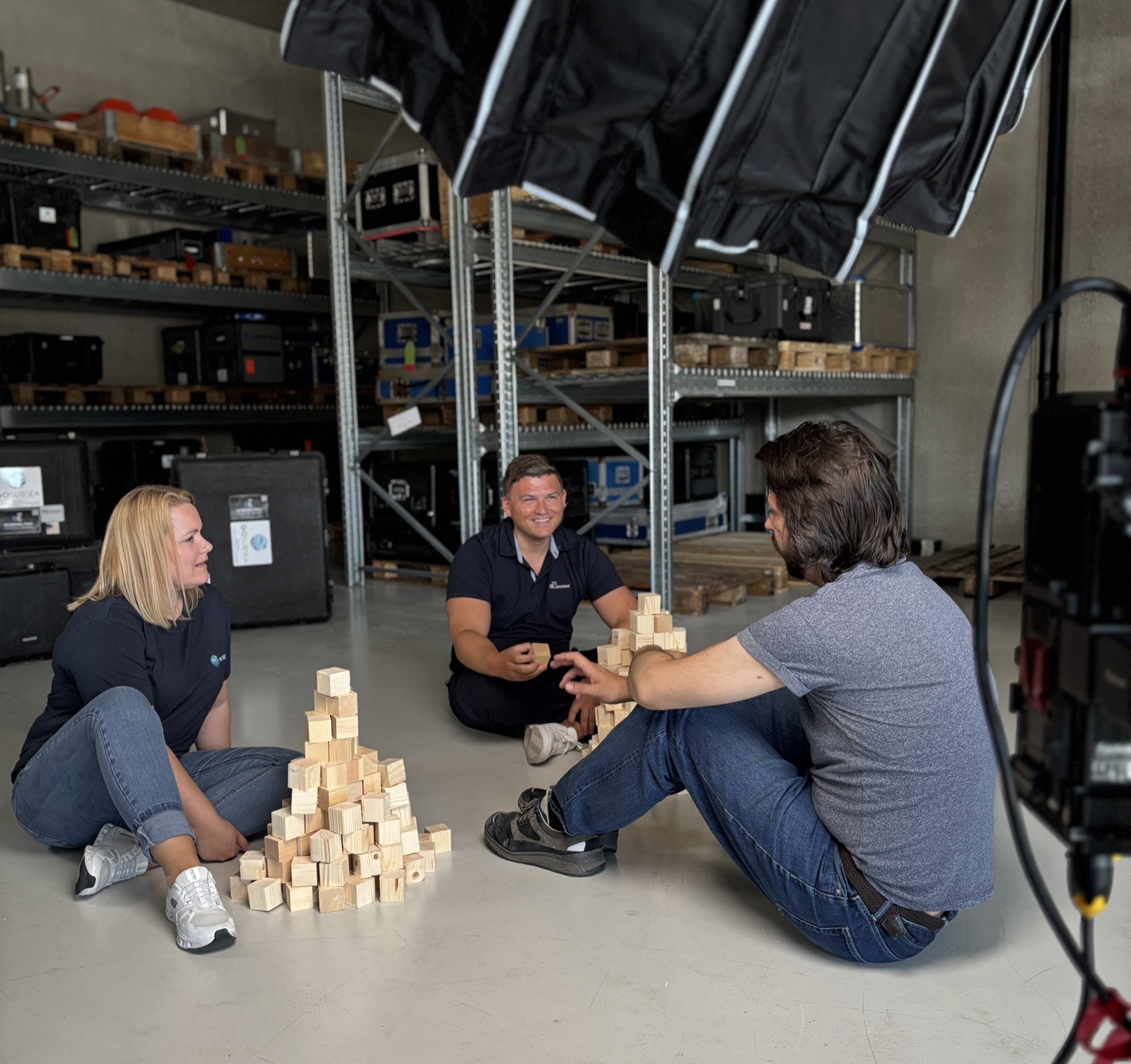 GoSubsea team working with cable assemblies in the workshop