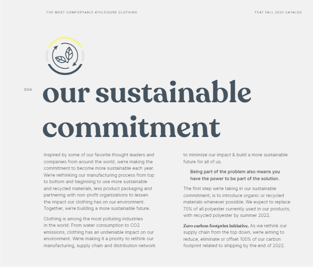 Feat's sustainability commitment. 