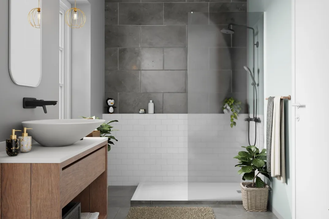 Seniovo Bodennahe Dusche mit Festglas