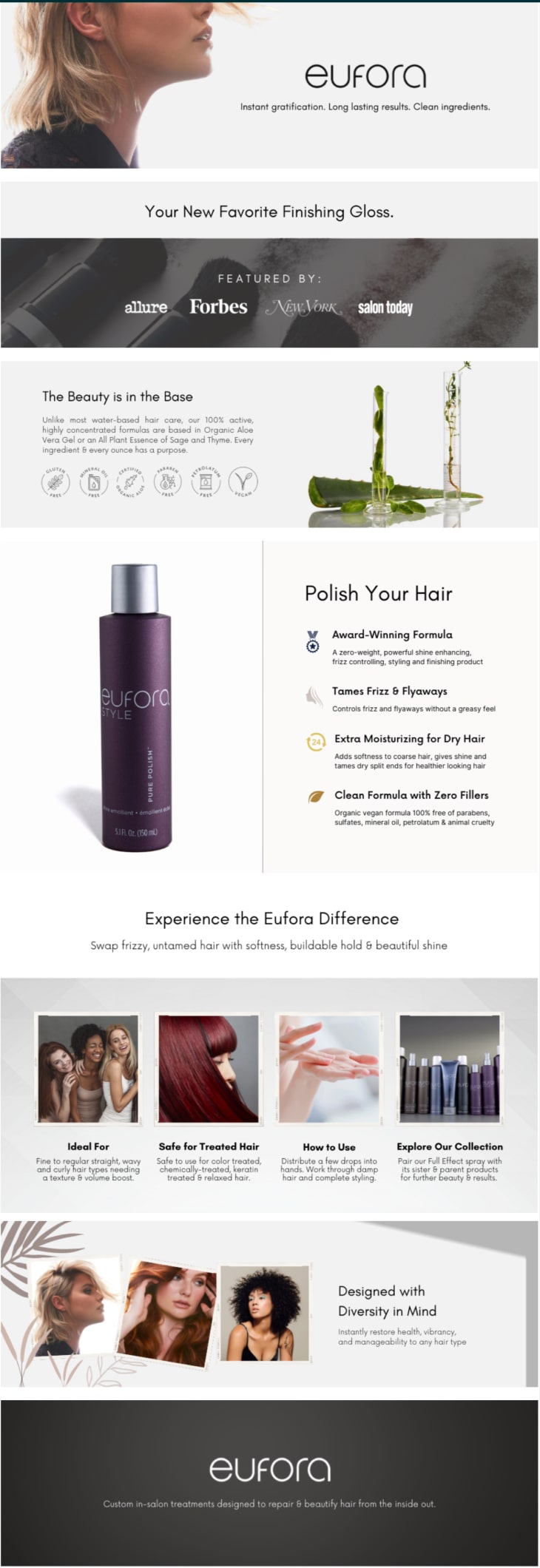 Webpage designed for Eufora