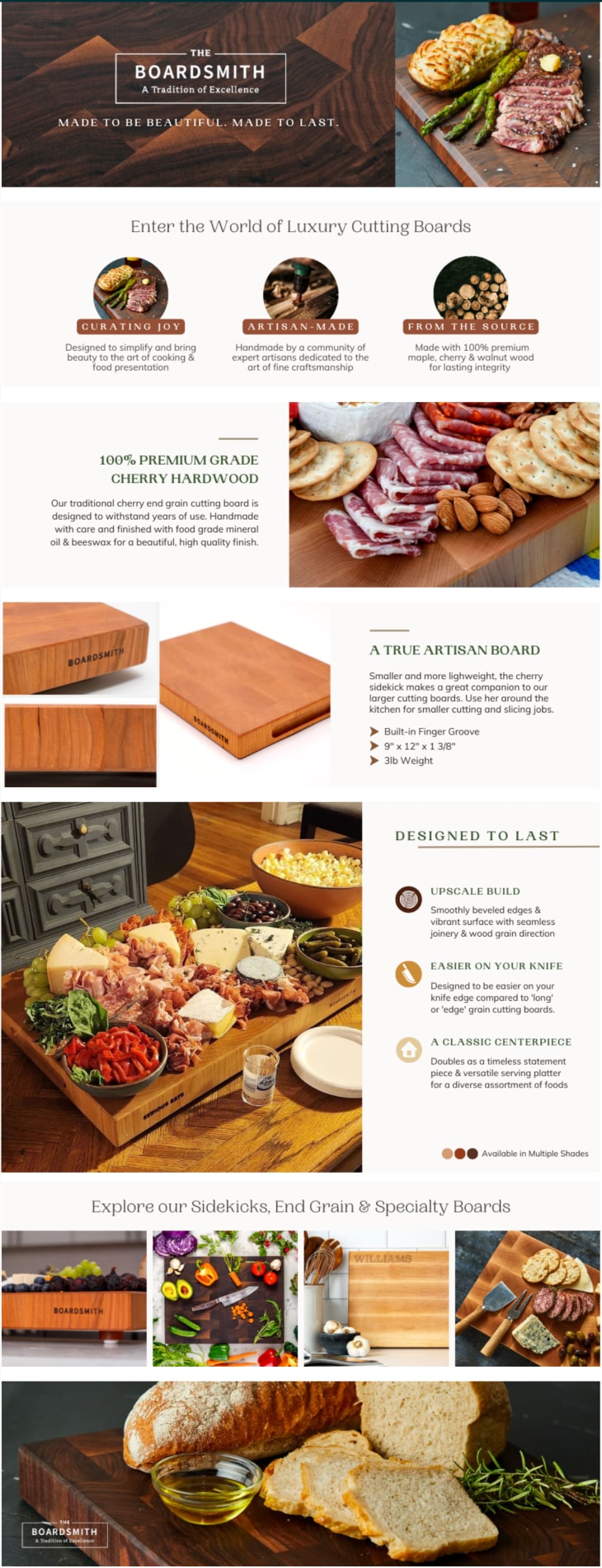 Webpage designed for The Boardsmith