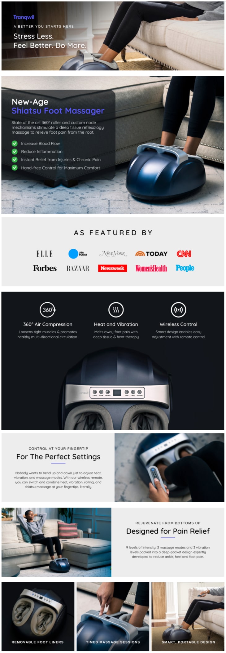 Webpage designed for Tranqwil