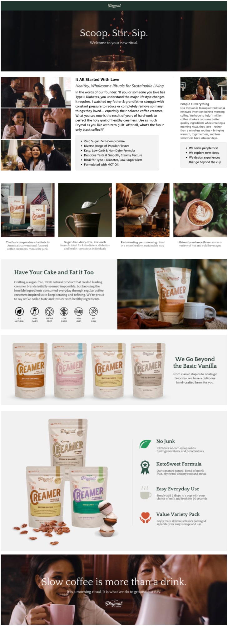 Webpage designed for Prymal