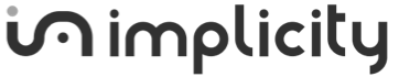 Implicity company logo in lowercase black letters.