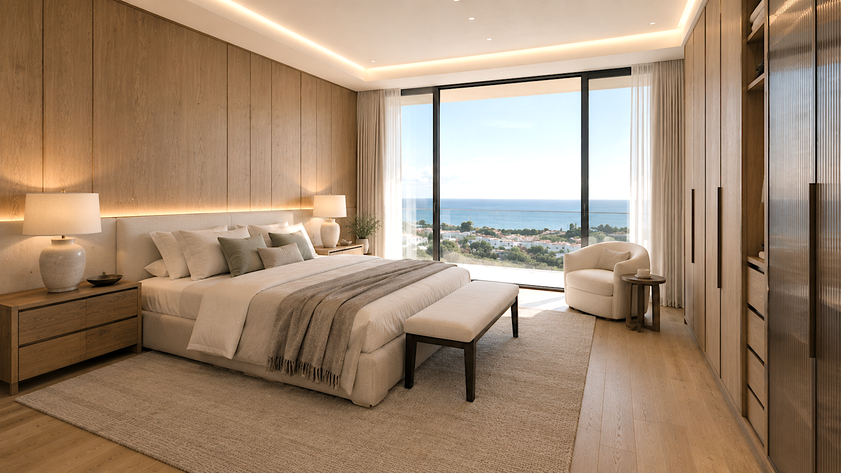 Marelle principal bedroom CGI visualisation