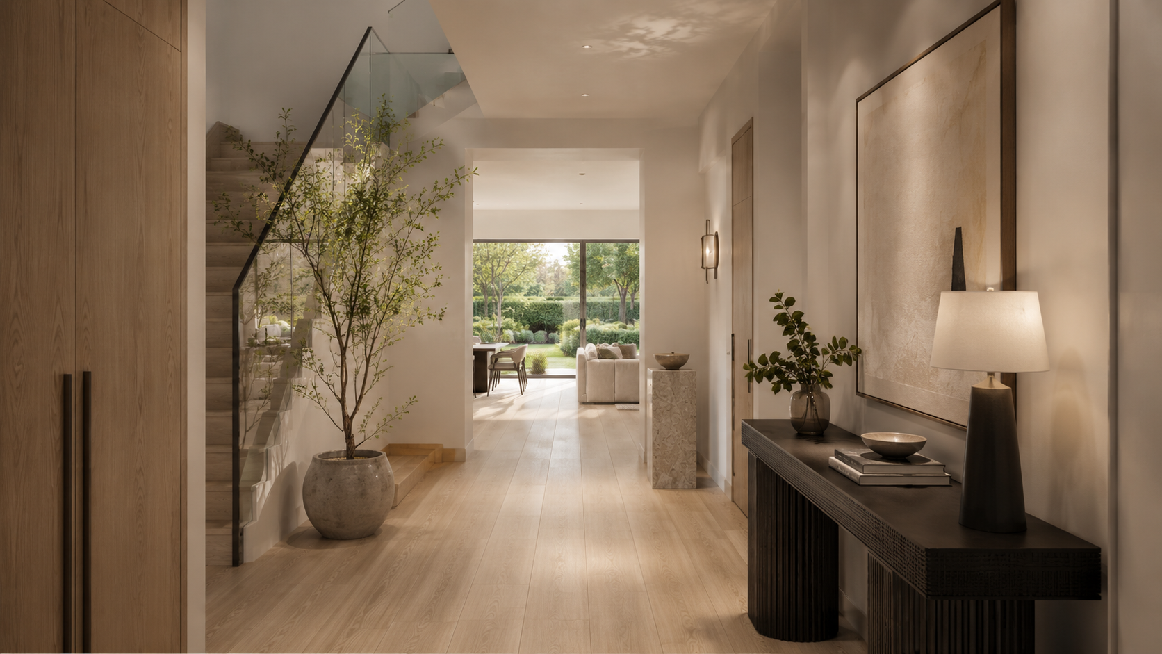 Saxon Square hallway CGI visualisation showing entrance and circulation space