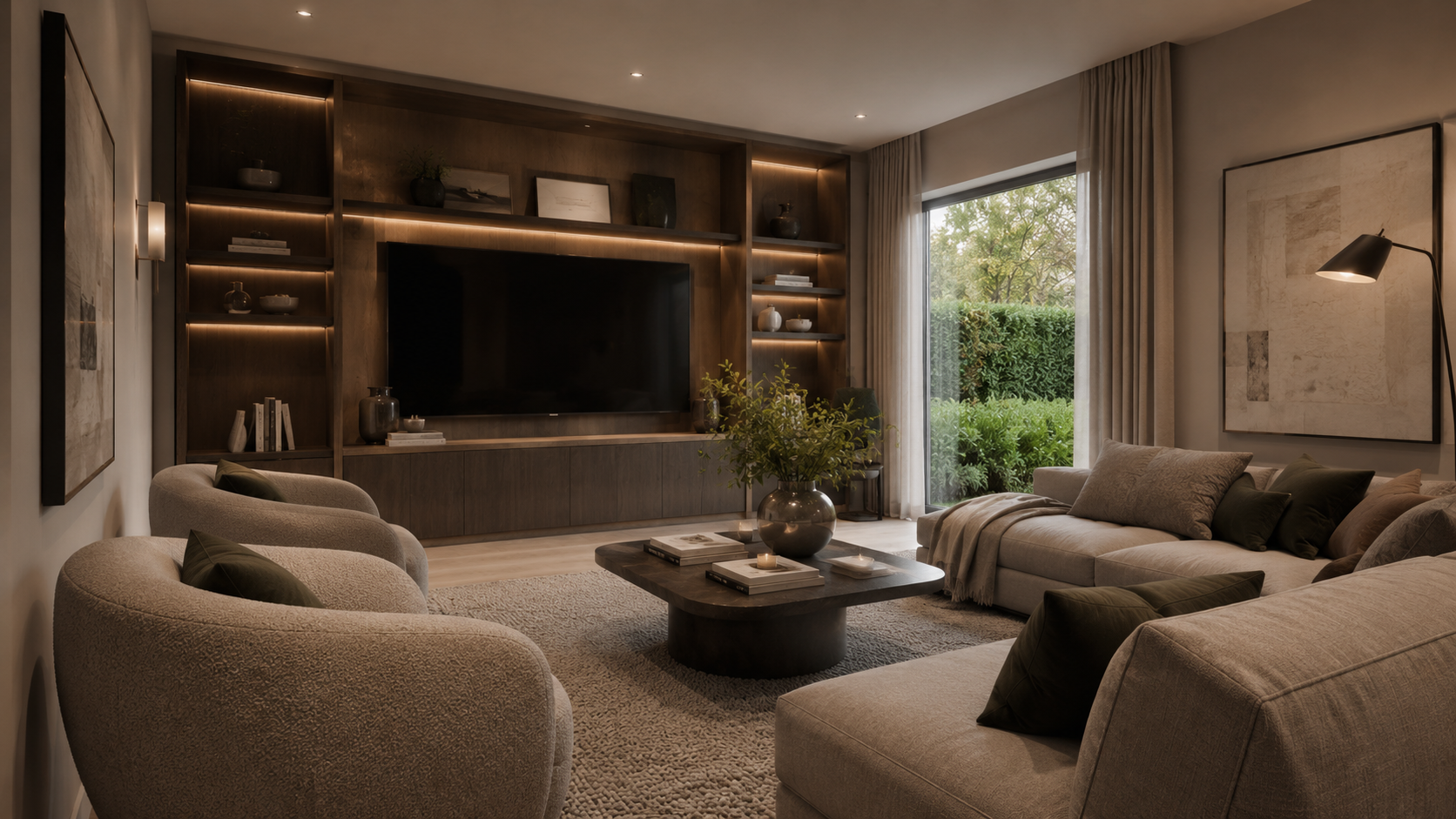 Saxon Square cinema room CGI visualisation for property marketing