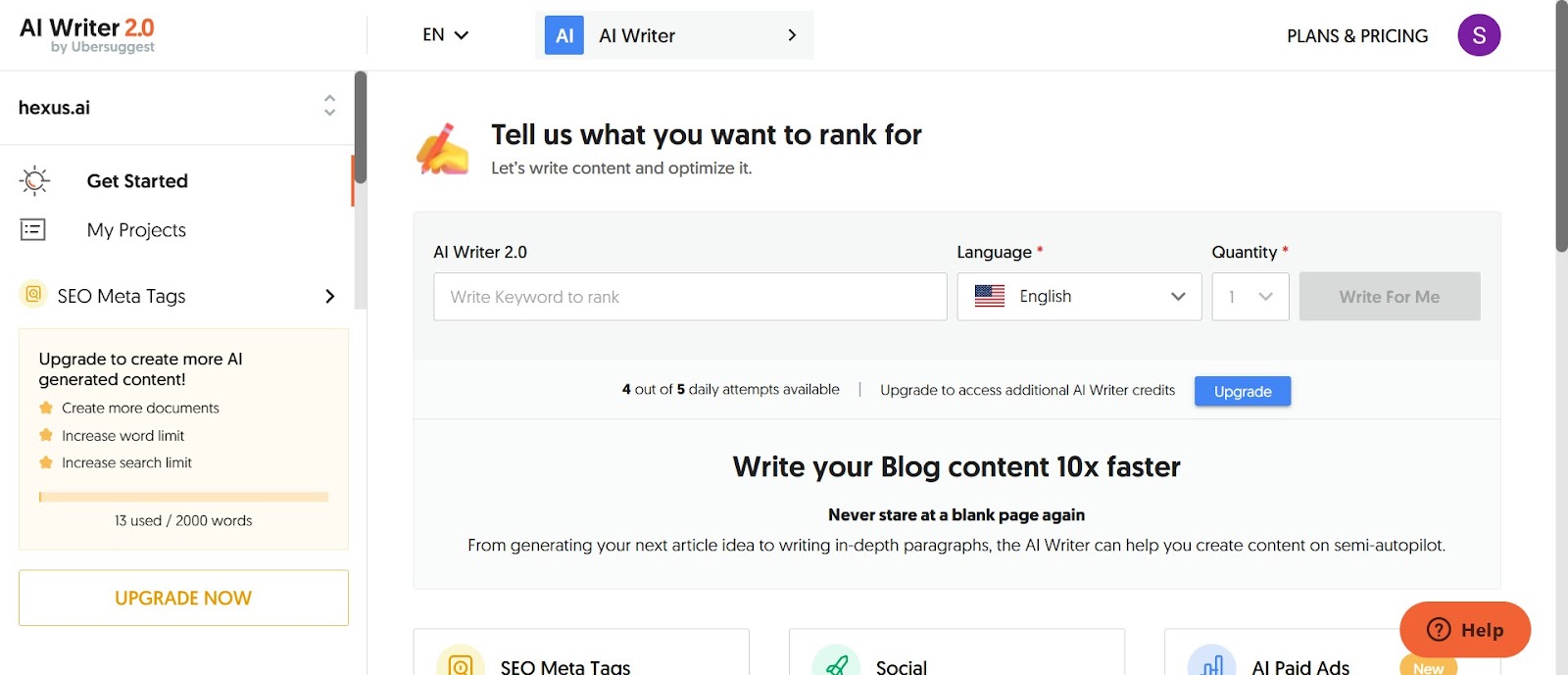 Getting Started with Ubersuggest's AI Writer — Your Smart Content Creation Assistant