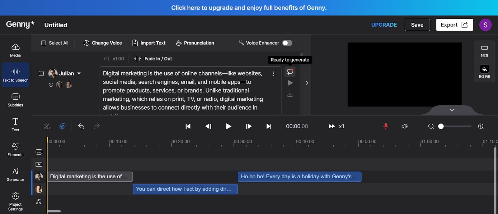 Export and Share Your Genny Creation — Download Your Professional Video in Minutes