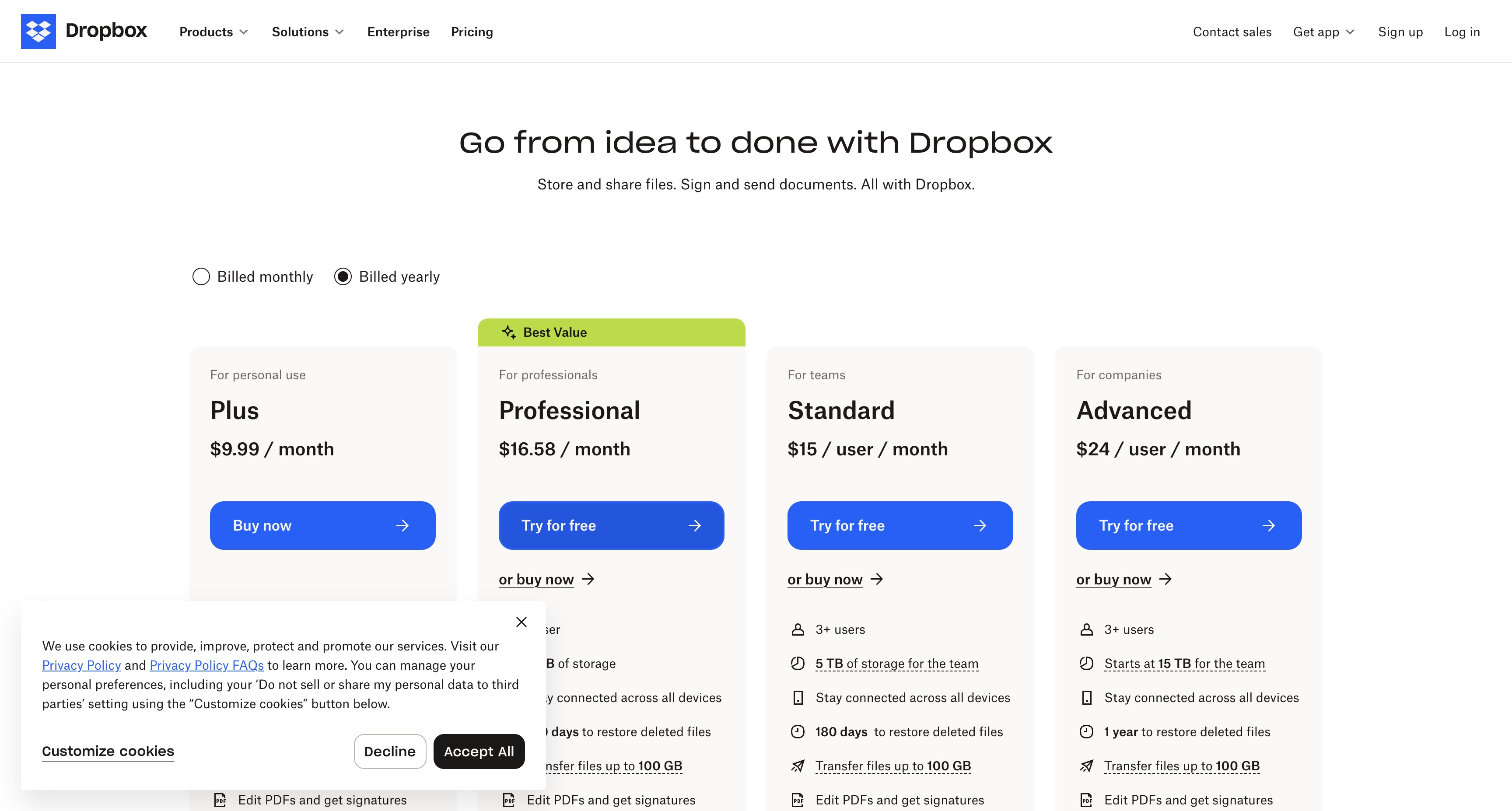 Accessing Your Dropbox Account Through the Main Login Page