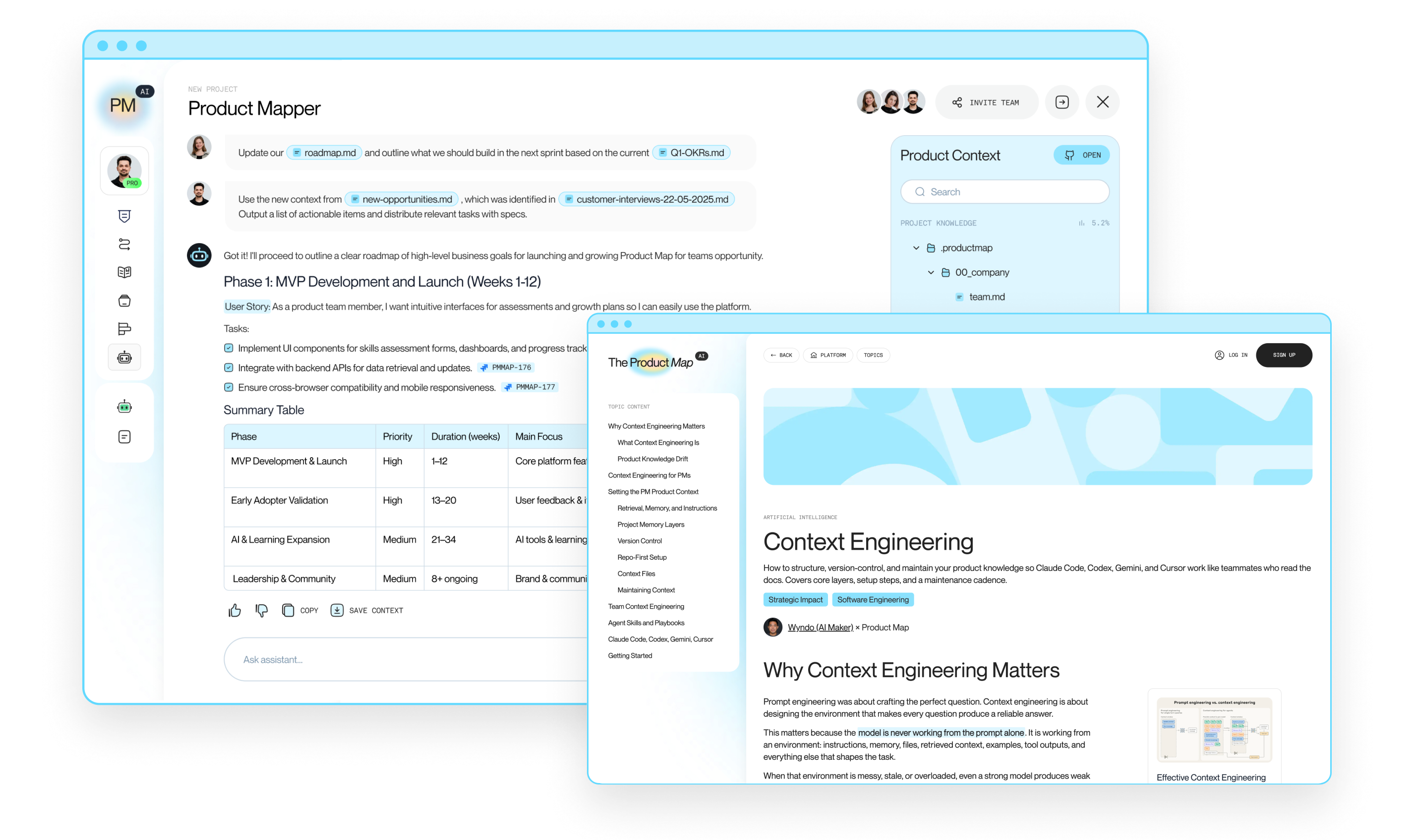 Product Map AI-Based Learning Platform