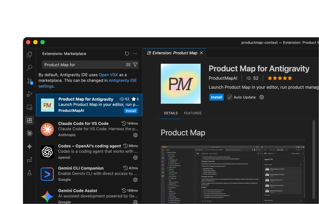 Product Map Plugin for Antigravity